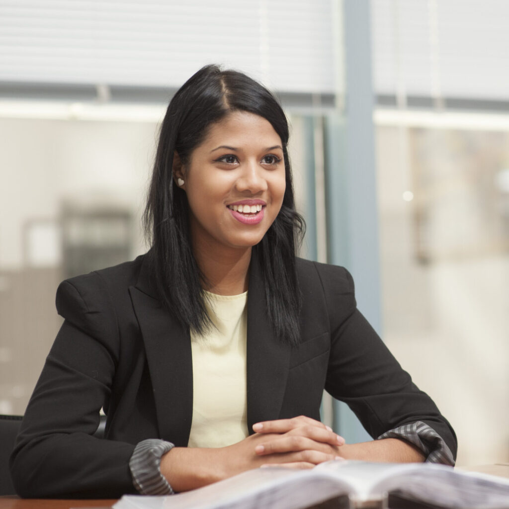 Student being interviewed