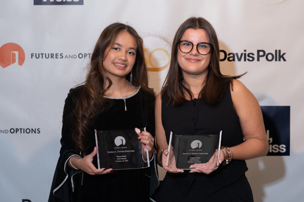 Raisa Saied and Abigail Veliu with their awards