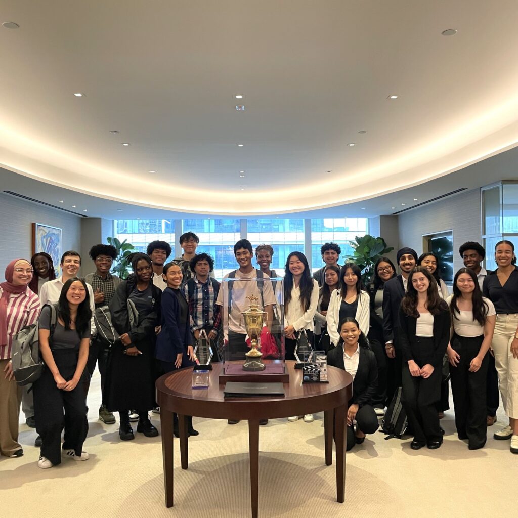 Students attend a field trip at Guggenheim
