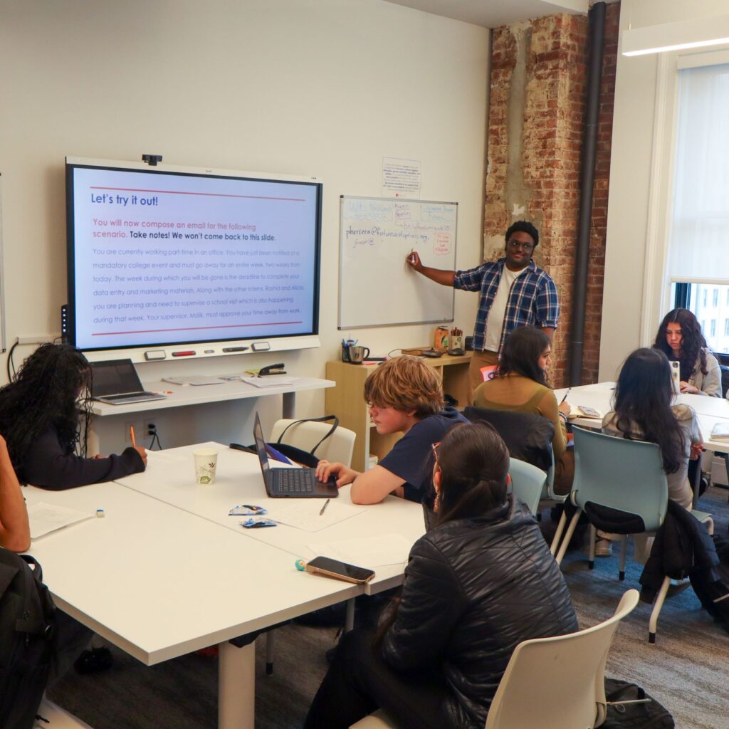 A program coordinator teaches a workshop