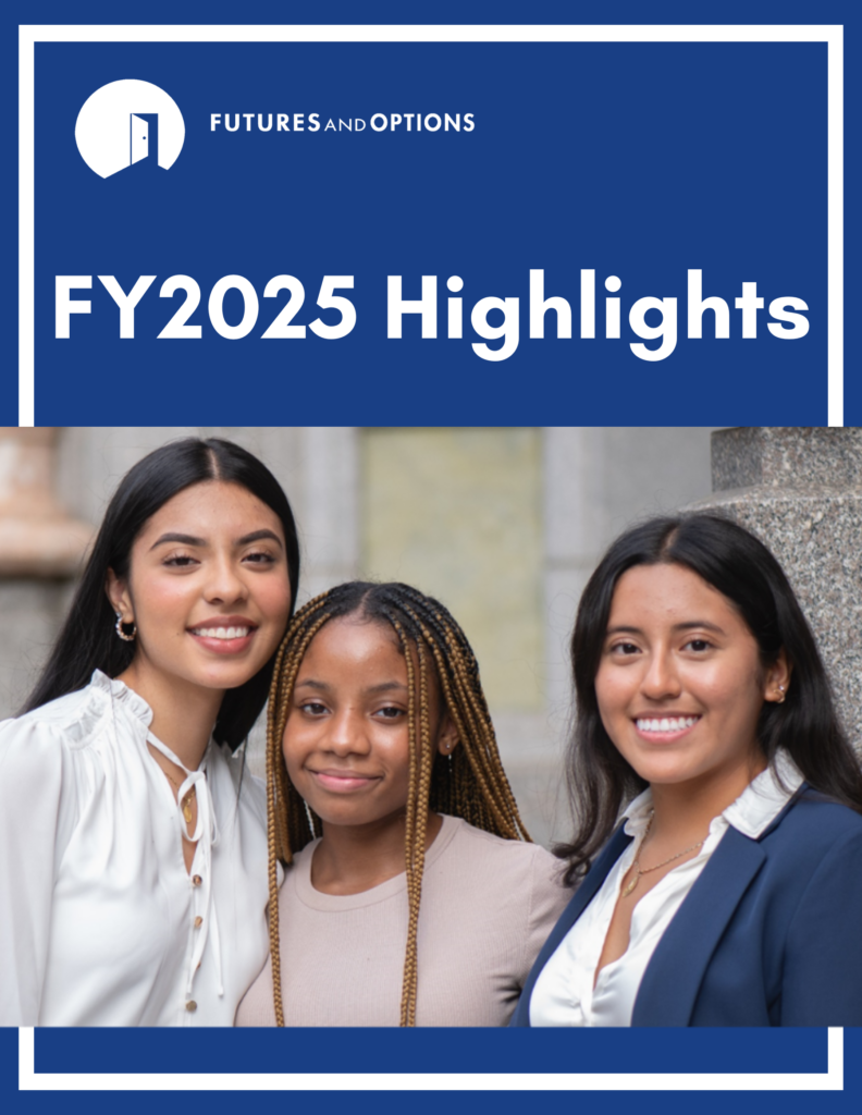FY25 Annual Report picture of three students smiling
